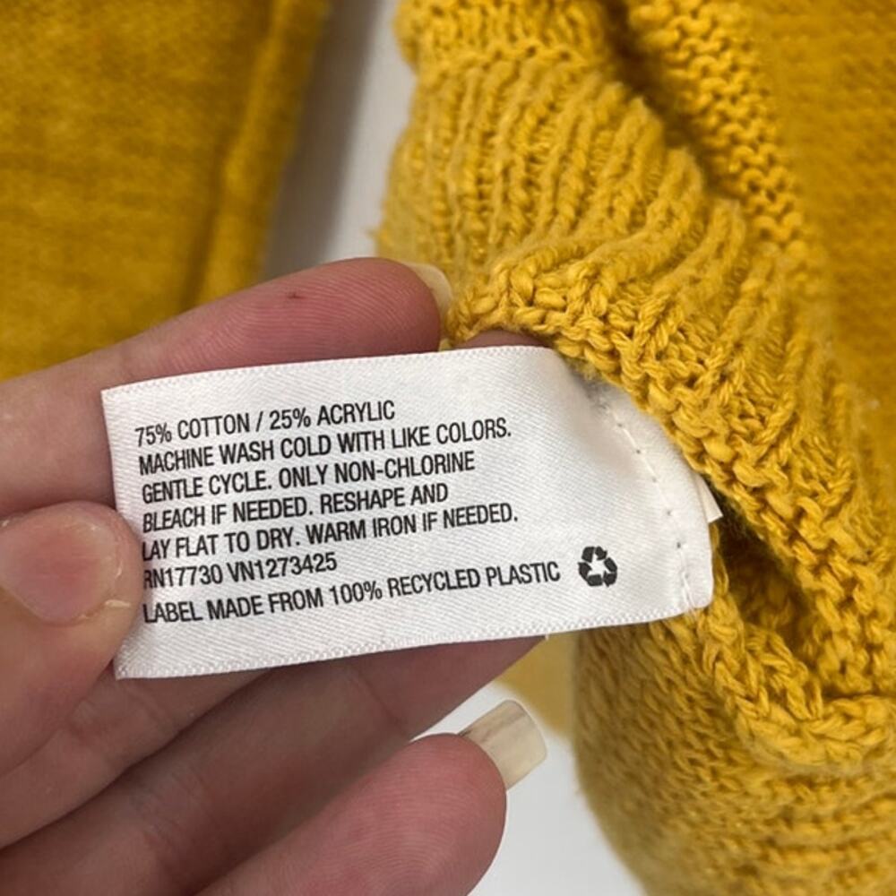 Mossimo Cable Knit Womens Sweater Sz XXL Mustard Boho Rustic Cottage Lagenlook - Picture 9 of 11